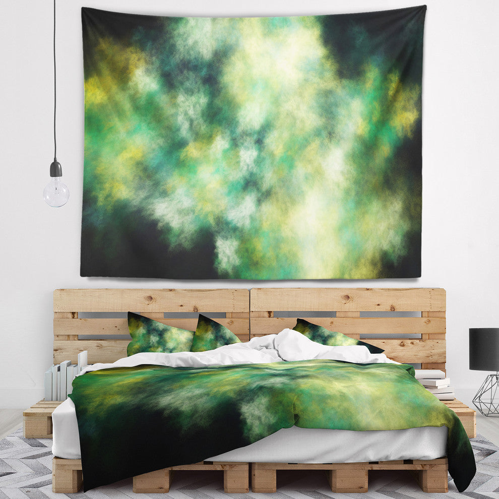 Perfect Green Starry Sky Abstract Wall Tapestry, 80"x68"