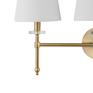 Olivia Modern Midcentury Iron LED Vanity, Brass Gold, 3-Light