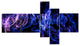 Dark Blue Fractal Desktop, Large abstract art, 60"x32", 5 panels