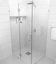78"x42"x40" Frameless 90 Degree Shower Enclosure Glass Hinge, Brushed Nickel