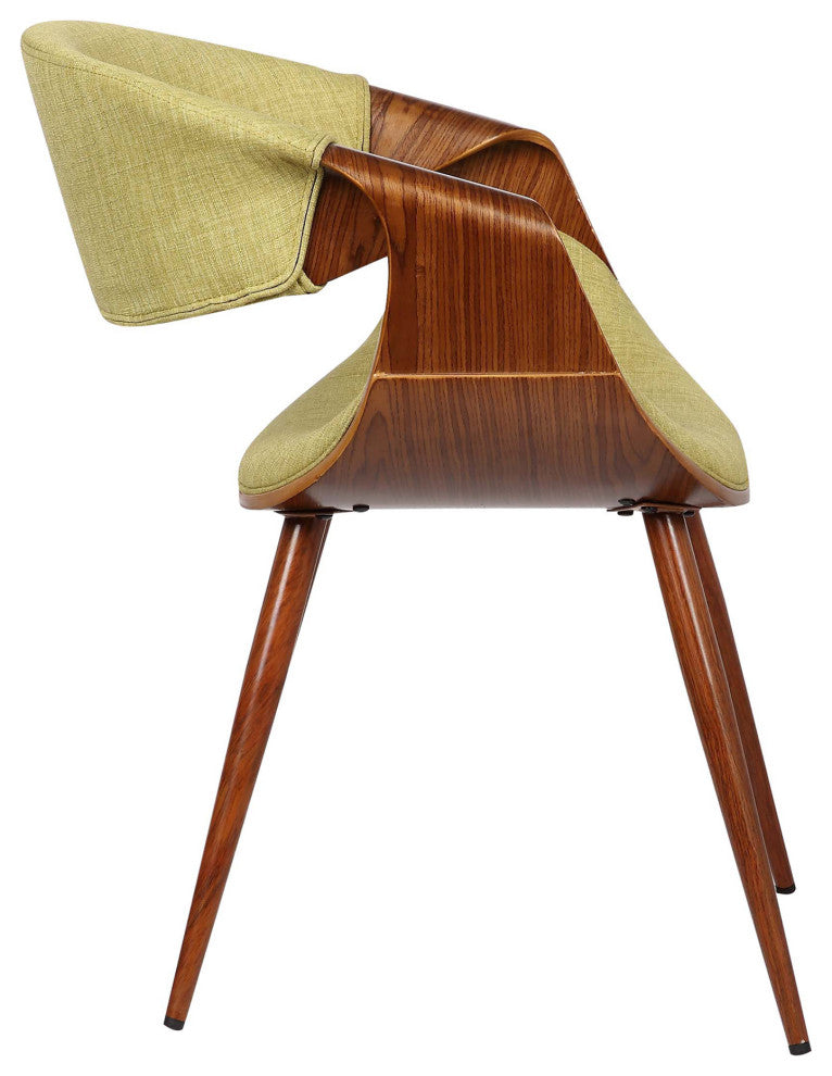 Butterfly Mid-Century Dining Chair, Walnut, Green