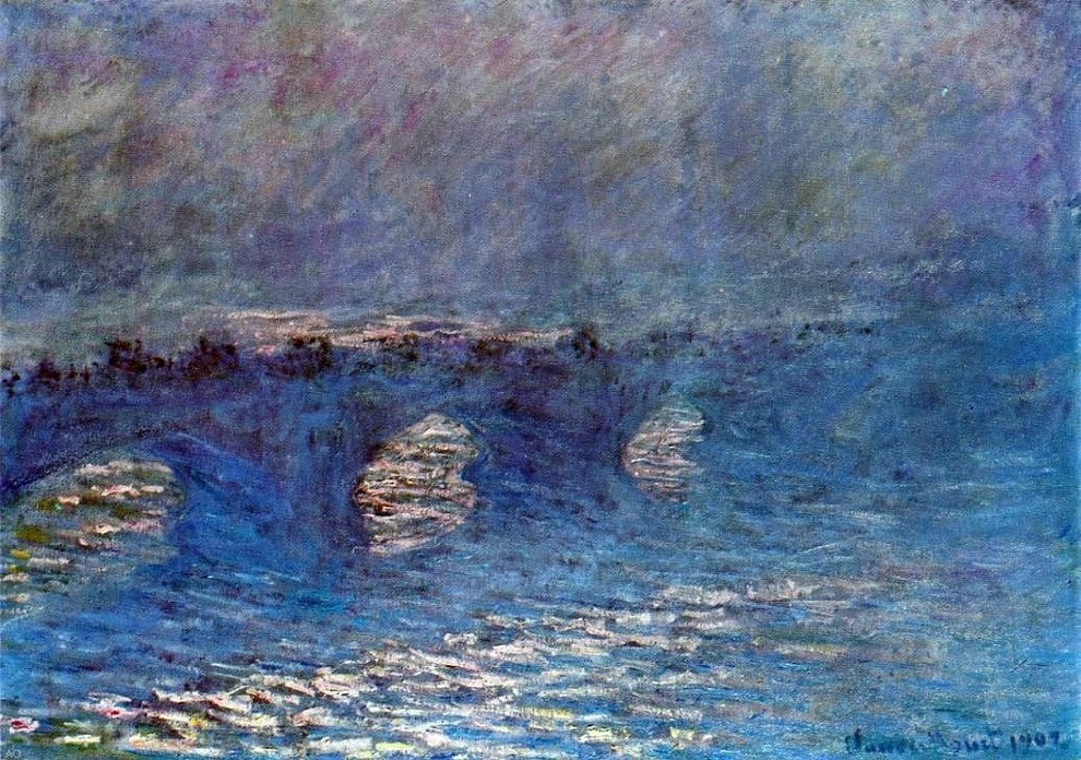 Claude Oscar Monet Waterloo Bridge- Effect of Sun in the Mist Wrapped Canvas