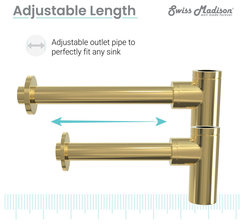 Bottle Trap Drain, Gold