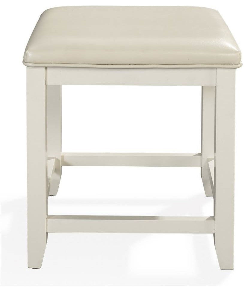 Vista Vanity Stool, White Finish