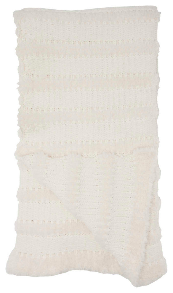 Mina Victory VV190 Throw Blanket, Ivory, 50" x 60"