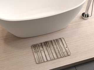CastelloUSA Diatomite Quick Dry Stone Bath Mat, 24"x15", Medium, Wood