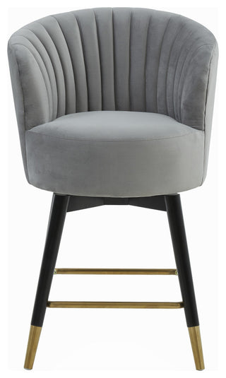 TOV Furniture Liana Grey Velvet Swivel Stool
