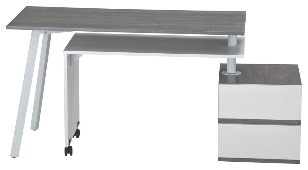 Techni Mobili Rotating Multi-Positional Modern Desk . Color: Gray