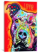 "Thoughtful Pit Bull" Wrapped Canvas Art Print, 40x26x1.5