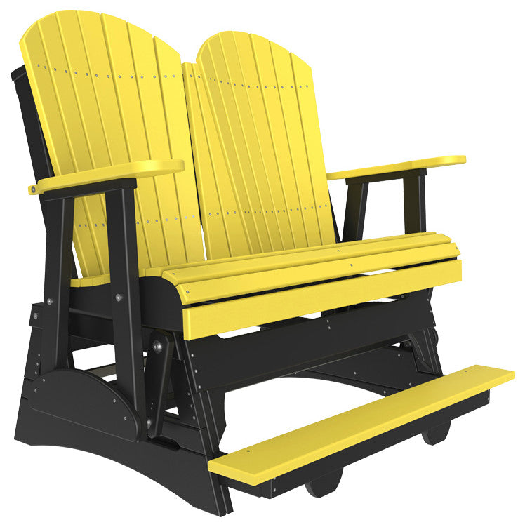 Poly Adirondack Glider, Yellow & Black, 4 Foot, Balcony