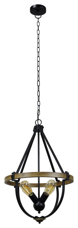 Farmhouse-Style Two-Toned 4 Light Pendant 20" Wide
