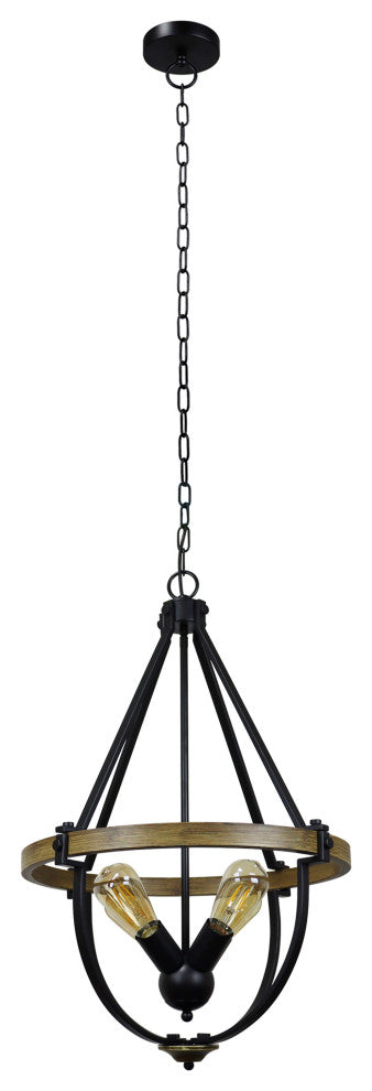 Farmhouse-Style Two-Toned 4 Light Pendant 20" Wide