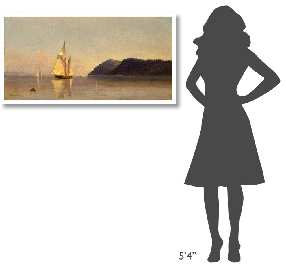"Boats on the Hudson, ca. 1874-1878" Print by Francis Augustus Silva, 46"x24"