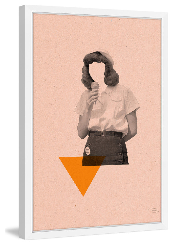 Marmont Hill, "No Face Rosa III" by Bengoa Vazquez Framed Painting Print, 24x36