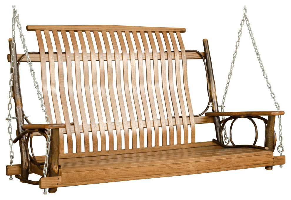 Hickory Log Swing with Chains, Hickory & Oak, 4 Foot