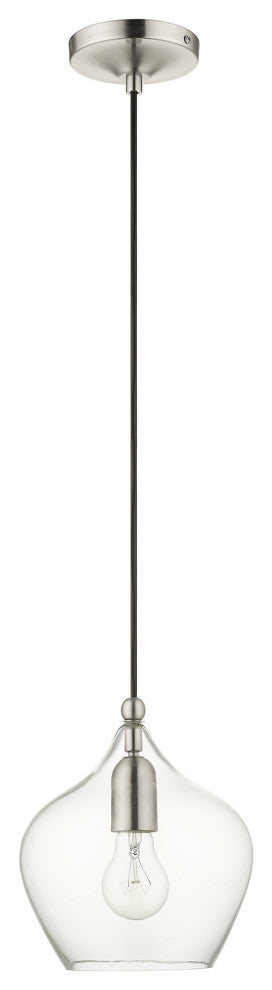 Livex Lighting Aldrich 1 Light Brushed Nickel Pendant