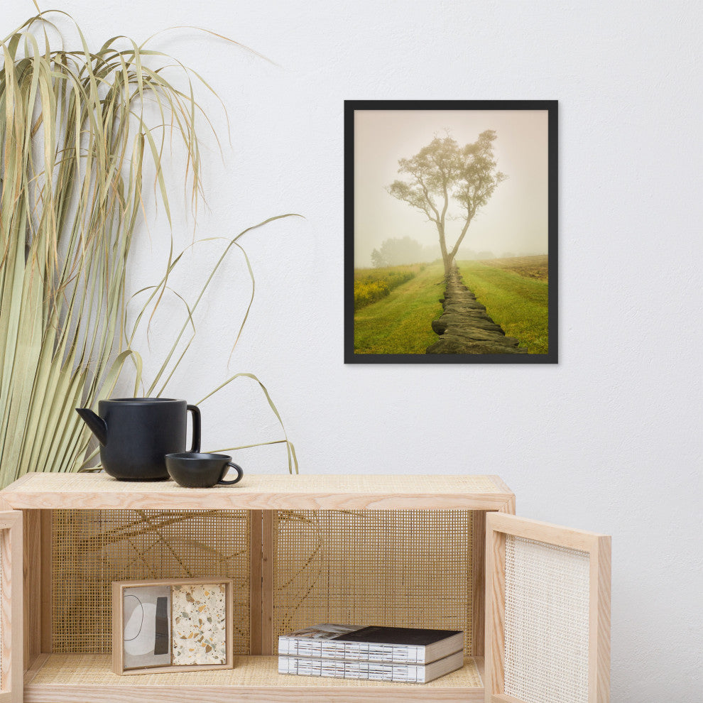 Calming Morning Rural Landscape Framed Photo Paper Wall Art Prints, Black, 16" X 20"