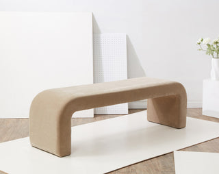 Safavieh Couture Caralynn Upholstered Bench, Light Brown