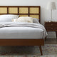 Platform Bed Frame, King Size, Wood, Brown Walnut, Modern Mid-Century, Bedroom