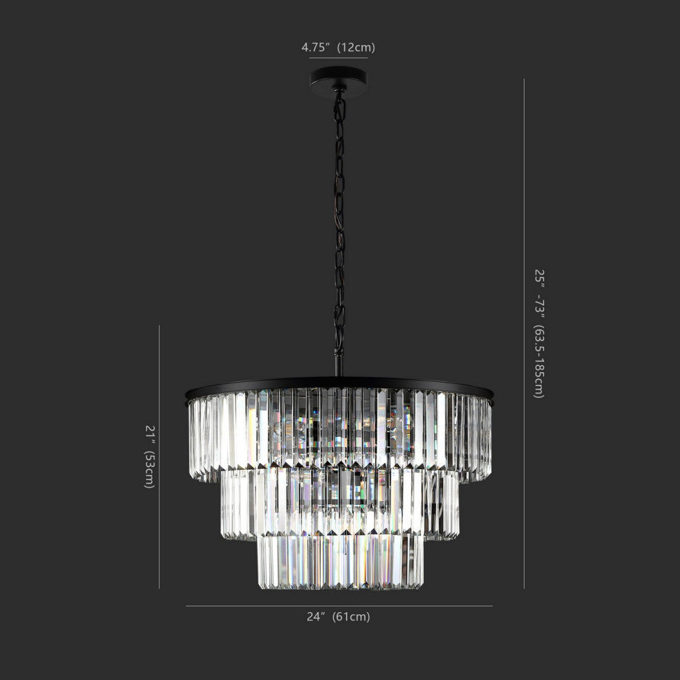 Safavieh Couture Karissa 3 Tier Chandelier Black