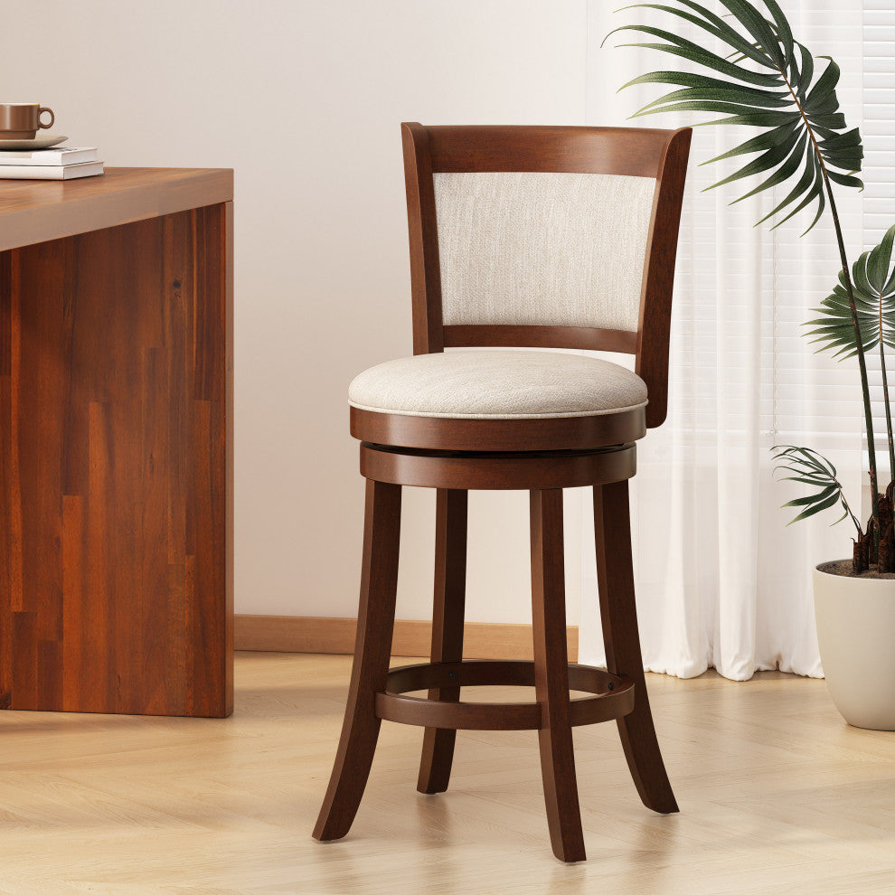 GDF Studio Davis Fabric Swivel Backed Bar Stool, Counter Stool