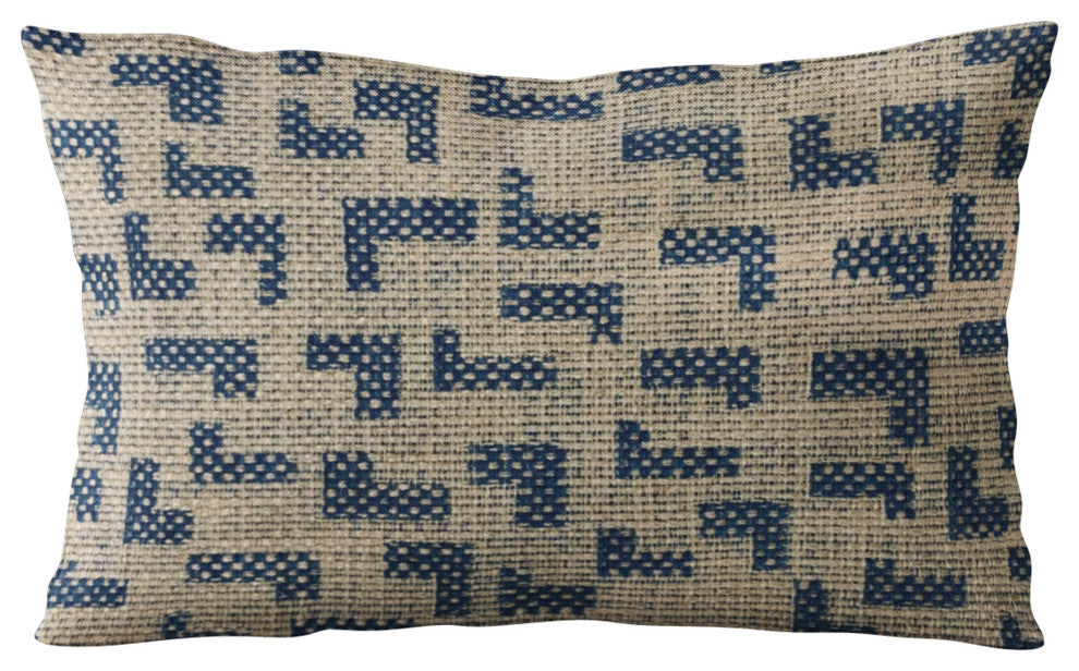 Plutus Blue Angles Abstract Luxury Throw Pillow, 22"x22"