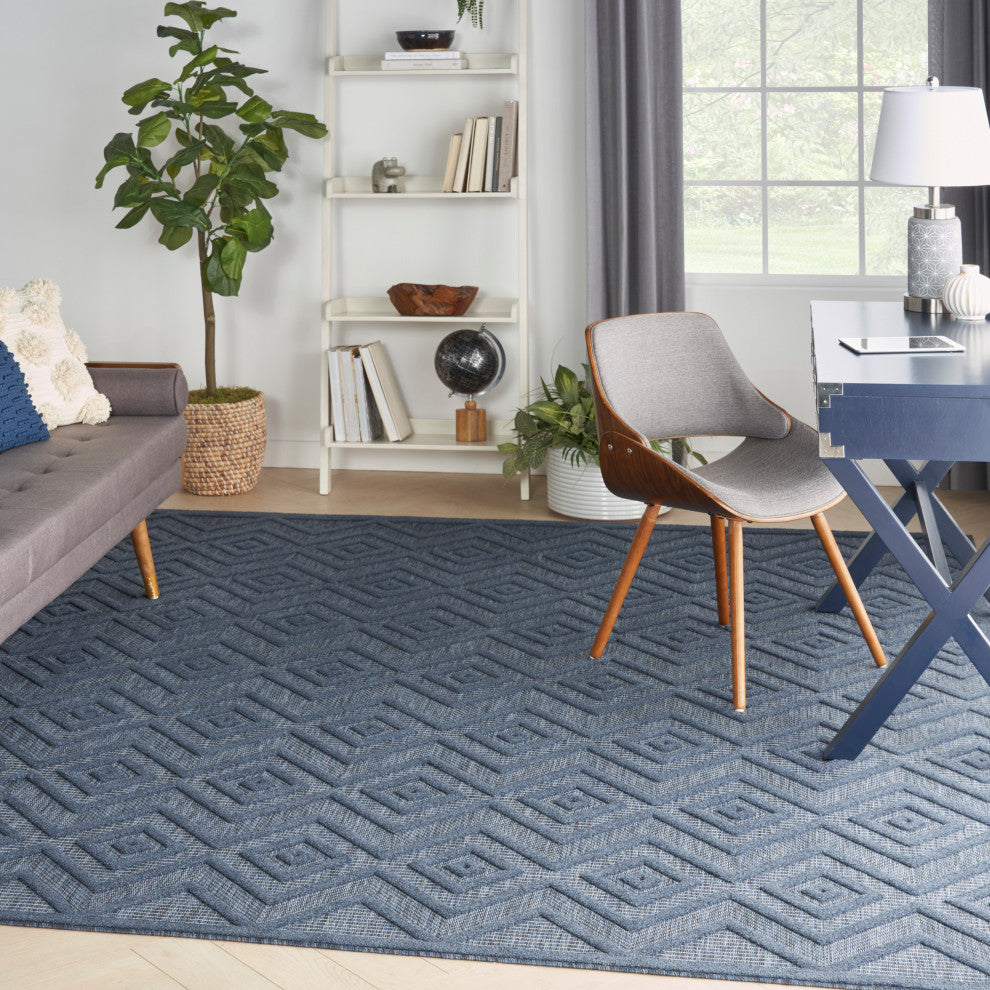 Nourison Versatile 7' x 10' Navy Blue Modern Area Rug