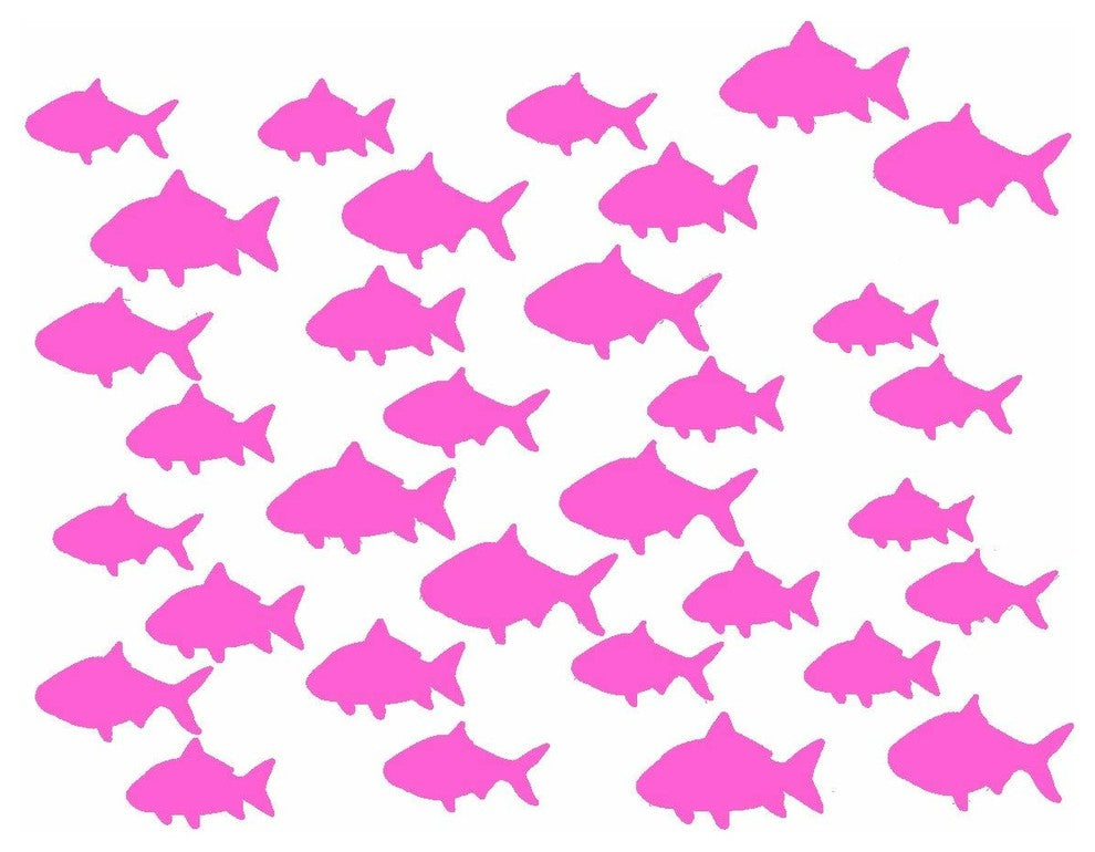VWAQ Aquatic Animal Sticker, School Of Fish Wall Decor, Pink