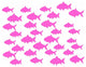 VWAQ Aquatic Animal Sticker, School Of Fish Wall Decor, Pink