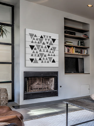"Triangular Significance" Painting Print on White Wood