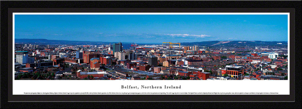 Belfast Skyline Panoramic Poster, Northern Ireland , Select Frame