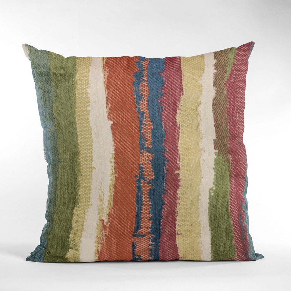 Plutus Multi-Color Cuba Stripe Luxury Throw Pillow, 20"x20"