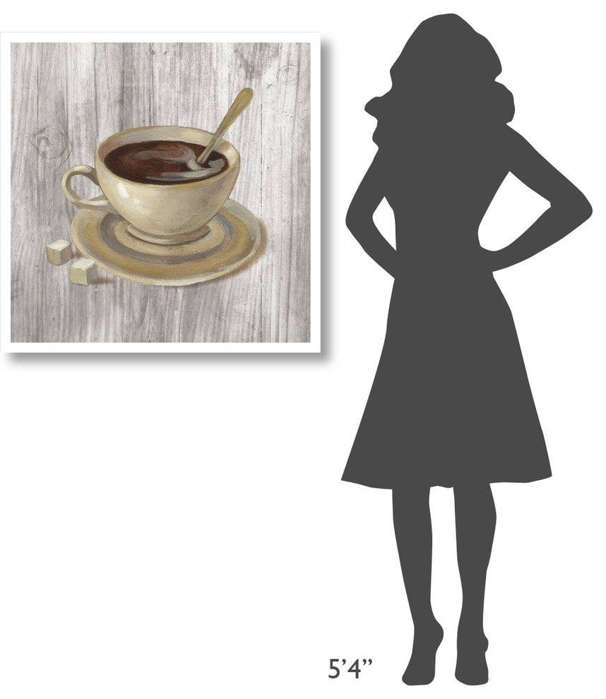 "Coffee Time VI on Wood" Digital Paper Print by Silvia Vassileva, 32"x32"