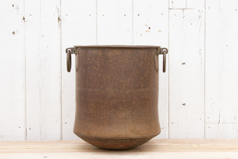 Antique Indian Hammered Copper Vessel
