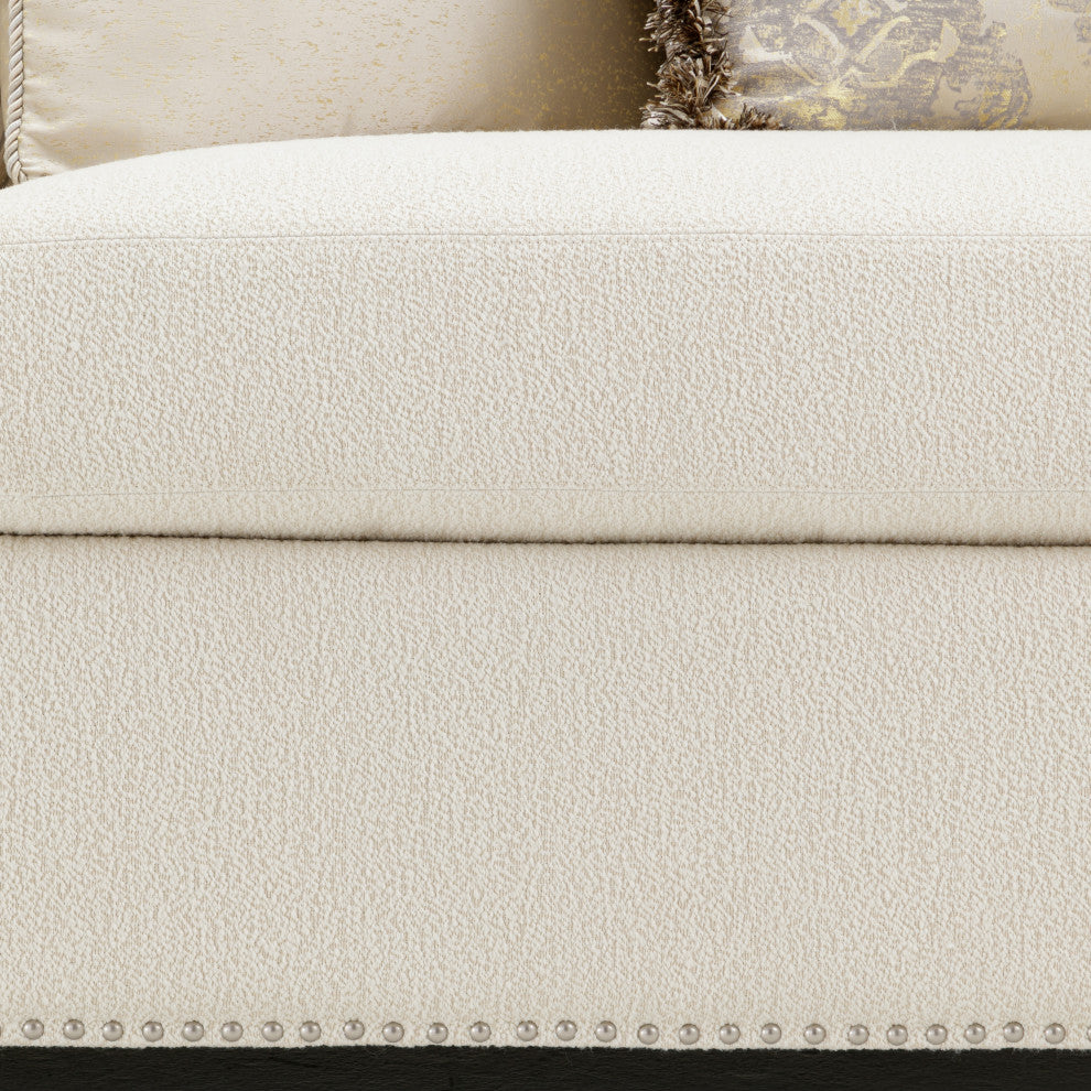 Chamberi BouclÃ© Sectional Sofa - French Vanilla/Classic Pearl
