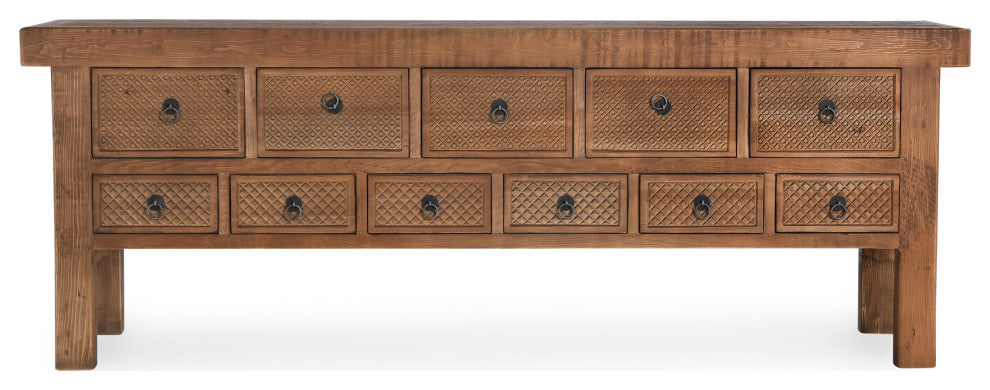 Lahey 11-Drawer Console Table by Kosas Home, Mission Brown