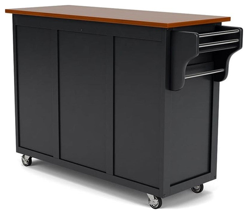 Homestyles Create-a-Cart Wood Rolling Kitchen Cart in Black