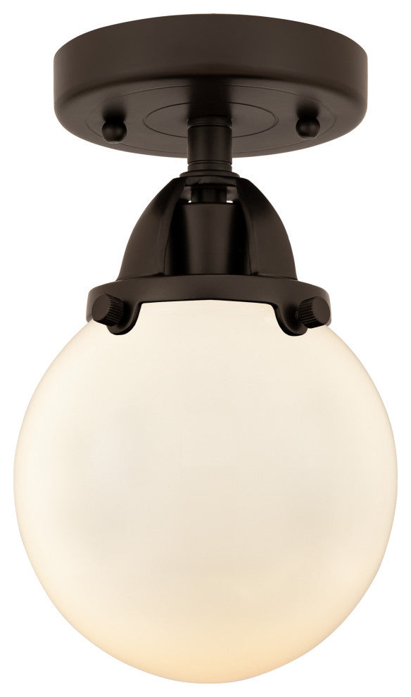 Beacon Semi-Flush Mount, Oil Rubbed Bronze, Matte White, Matte White