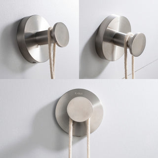 Elie Bathroom Robe and Towel Hook, Brushed Nickel
