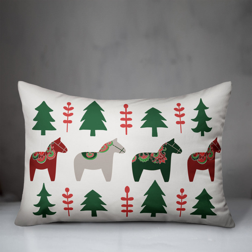 Christmas Donkey Pattern 14x20 Spun Poly Pillow