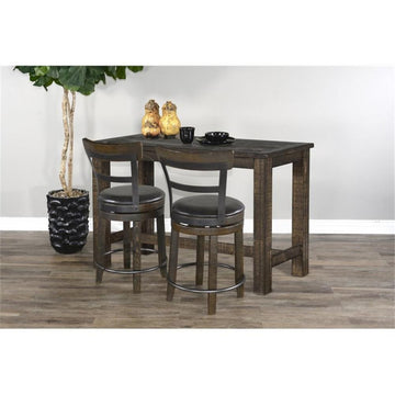 Sunny Designs Homestead 24" Swivel Barstool with Back in Tobacco Leaf (Set of 2)