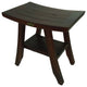 DecoTeak Satori 18" Eastern Styled Teak Shower Bench With Shelf