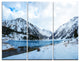 "Lake Between Foggy Mountains" Photo Metal Wall Art, 3 Panels, 36"x28"