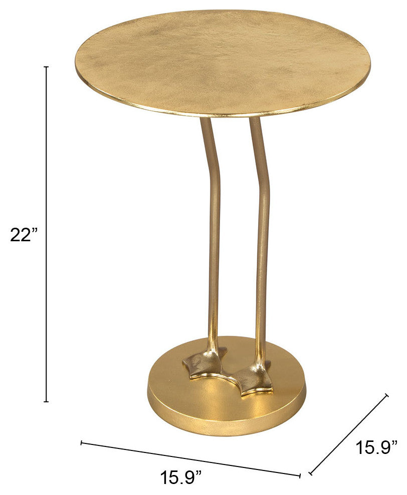 Sofa Side Table, Round, Aluminum, Metal, Gold, Lounge Cafe Lobby Hospitality