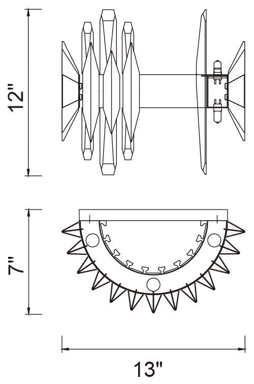 Cityscape 5 Light Wall Sconce With Satin Gold Finish