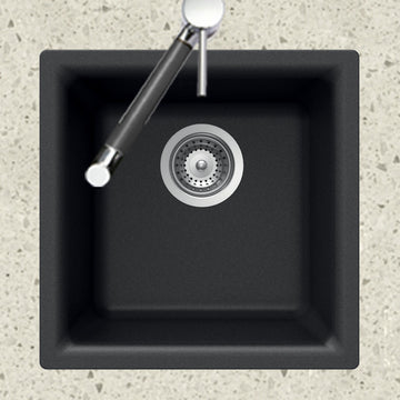 Houzer E-100 Quartztone 15-3/4" Undermount Single Basin Granite - Cloud