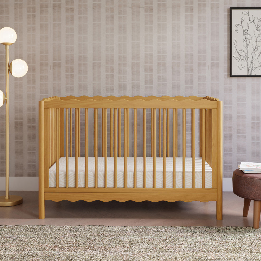 Swell 4-in-1 Convertible Crib With Toddler Bed Conversion Kit, Honey