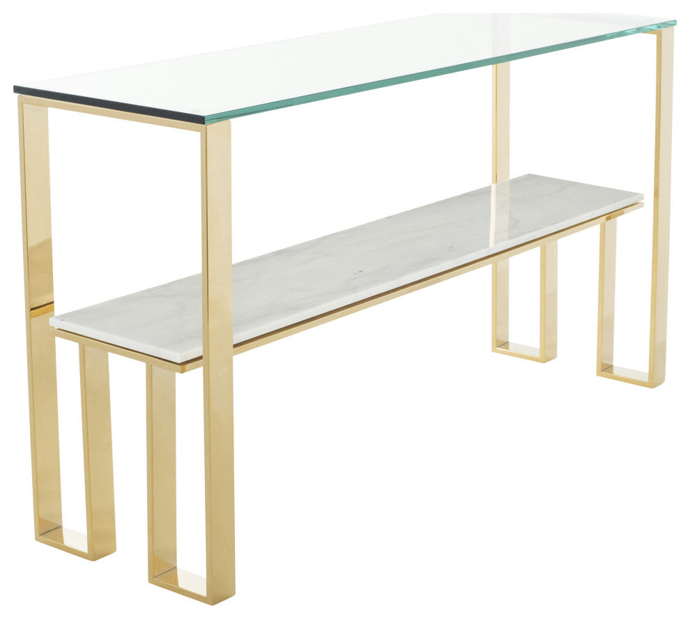 Tierra White Stone Console Table, HGNA518