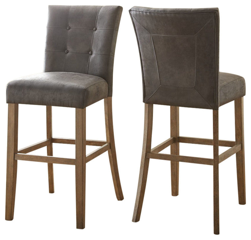 Debby Chairs, Gray, Set of 2, Gray, Bar Height