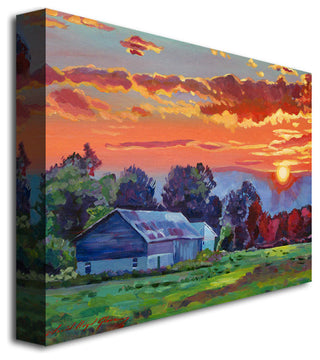 'The Sun Sets Over The Hill' Canvas Art by David Lloyd Glover
